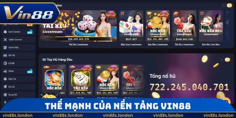 Thế mạnh của nền tảng VIN88Thế mạnh của nền tảng VIN88